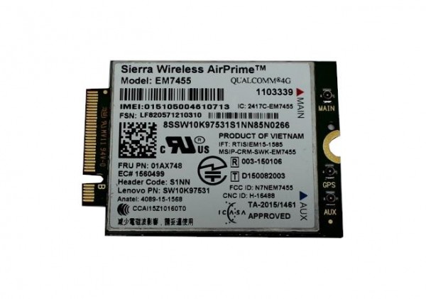 Sierra AirPrime UMTS WWAN 4G LTE EM7455 P/N SW10K97531 für T470/s T460/s P51/s P70 T560 X270